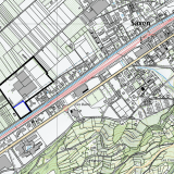 En noir, les parcelles directement concernées du quartier Alpwater (en bleu, celle grevée d'un DDP)